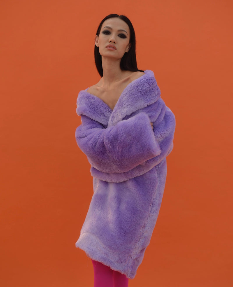 Lilac Faux Fur Overcoat