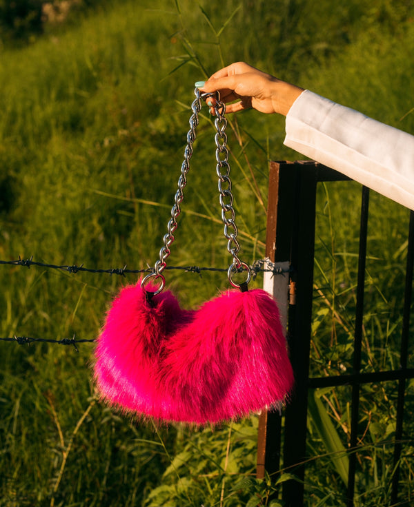 Luxury Faux Fur Heart-shaped Women Small Handbags Fluffy Plush Ladies Chain  Shoulder Bag Fashion Female Furry Daily Clutch Purse - AliExpress